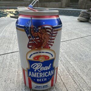 HULK HOGAN REAL AMERICAN BEER CAN *RARE RED TAB* WWF WWE AEW Wrestling RARE!